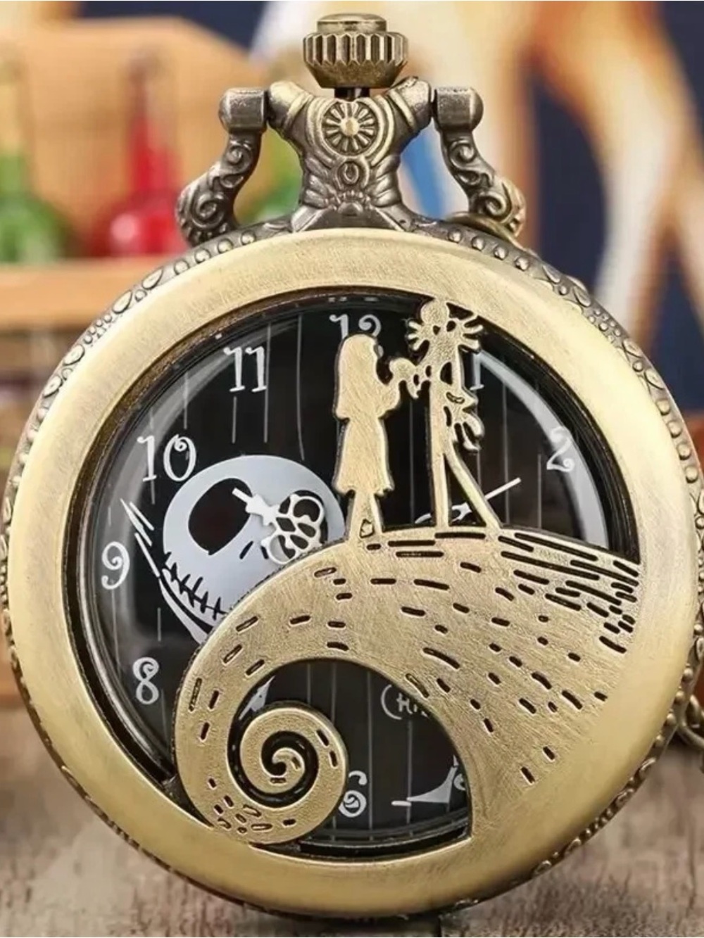 Bronze Gothic Couple Pocket Watch